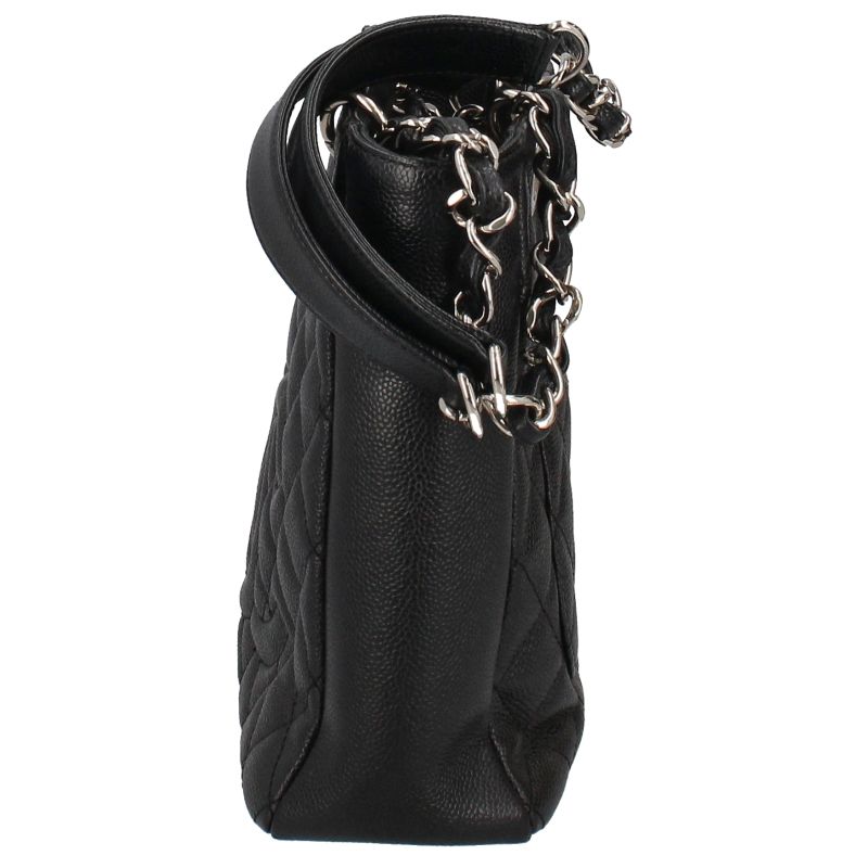 Chanel Petite Shopping Tote PST Caviar Leather Black — view 3