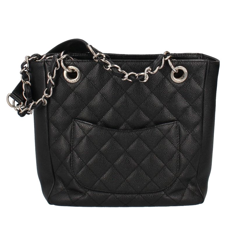 Chanel Petite Shopping Tote PST Caviar Leather Black — view 4