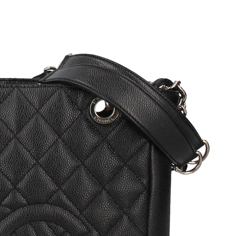Chanel Petite Shopping Tote PST Caviar Leather Black — view 2