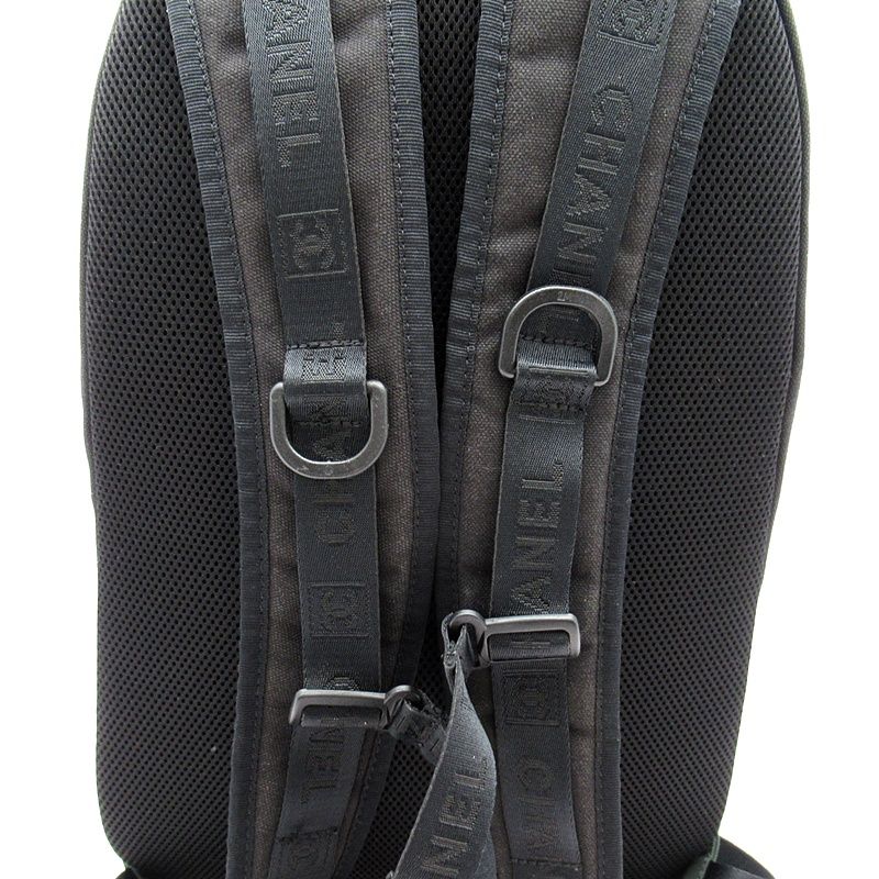Chanel Sportsline Backpack Nylon Black Green — view 2
