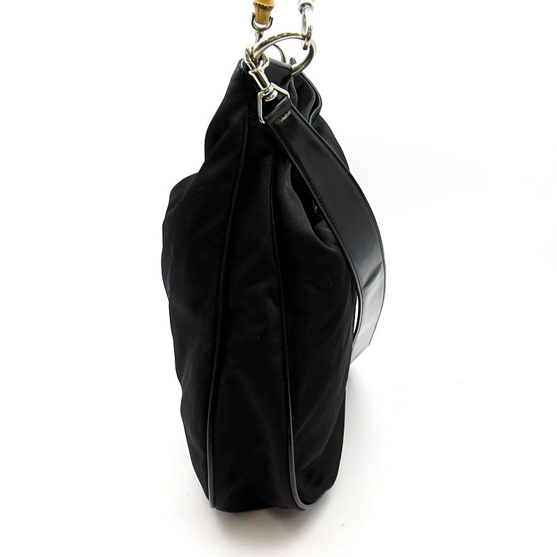 Gucci Bambu 001 Nylon Handbag Black — view 5
