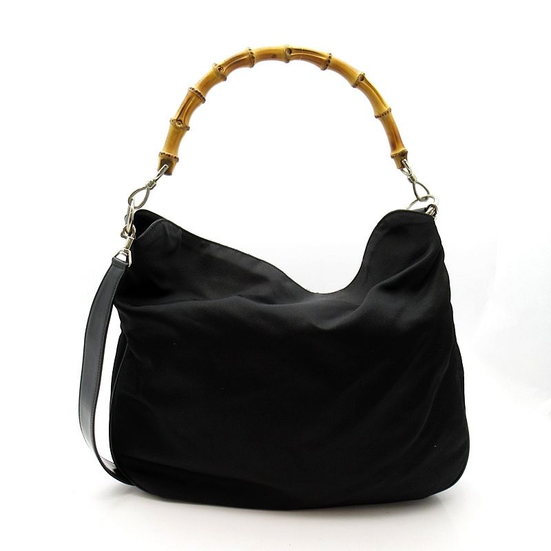 Gucci Bambu 001 Nylon Handbag Black — view 4
