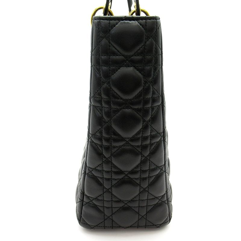 Dior Lady Dior Handbag Lambskin Black — view 5