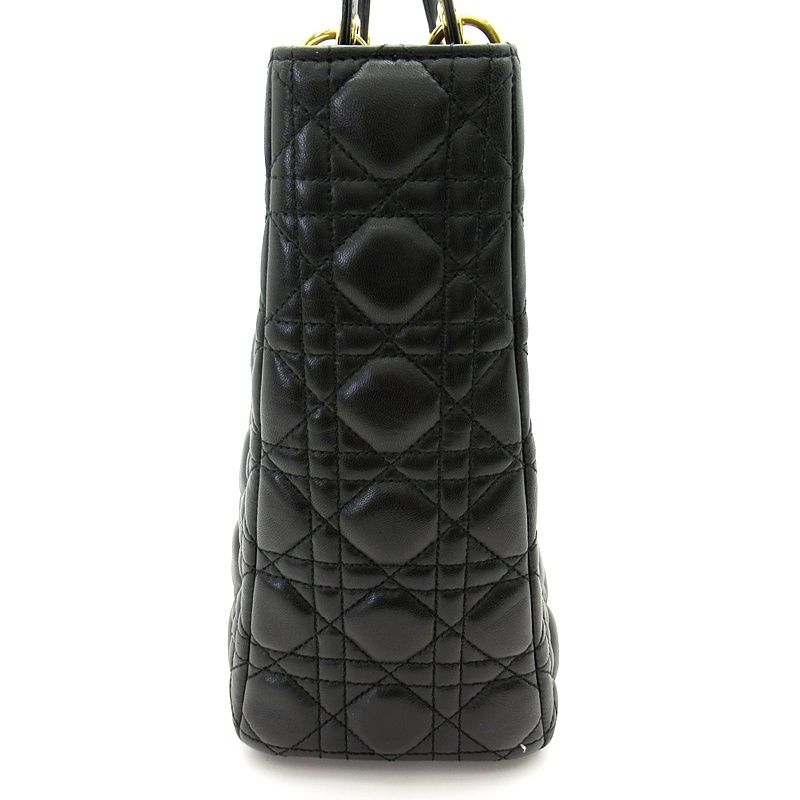 Dior Lady Dior Handbag Lambskin Black — view 3