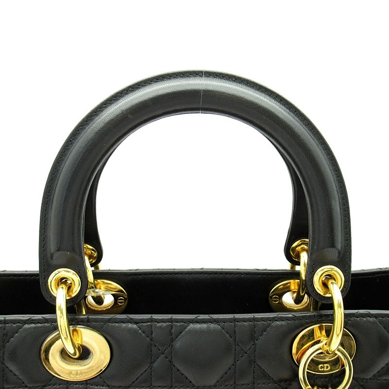 Dior Lady Dior Handbag Lambskin Black — view 2