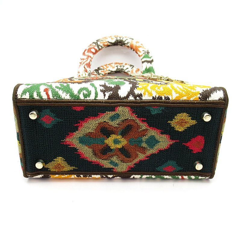 Dior D-lite Paisley Flower Canvas Handbag Multicolor — view 6