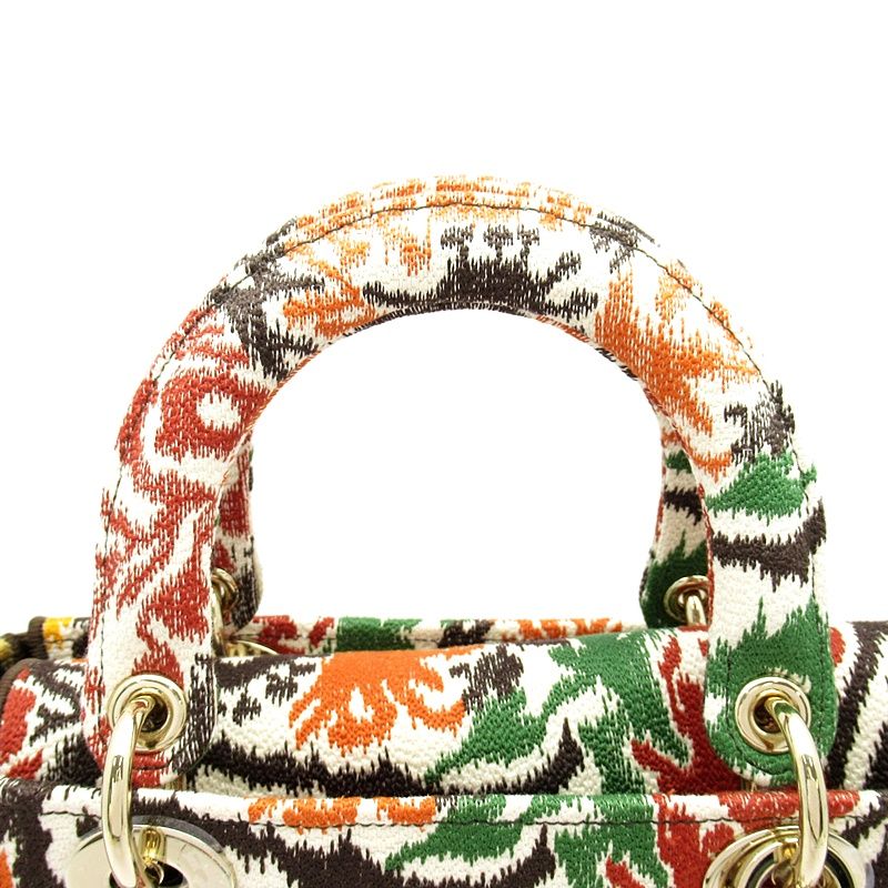 Dior D-lite Paisley Flower Canvas Handbag Multicolor — view 2