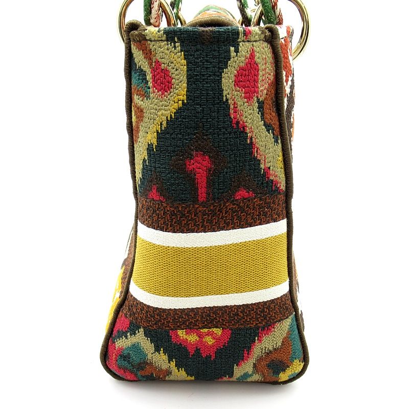 Dior D-lite Paisley Flower Canvas Handbag Multicolor — view 5
