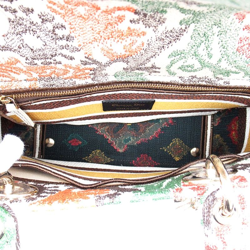 Dior D-lite Paisley Flower Canvas Handbag Multicolor — view 7