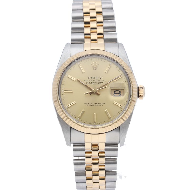 Rolex Datejust Watch Antique Box 18k Yellow Gold SS Sha — view 2
