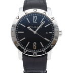Bvlgari Watch SS Leather Black Polished — view 2