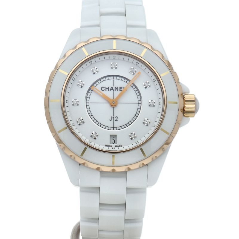 Chanel Watch Diamond Box Ceramic PG White Polished — view 2