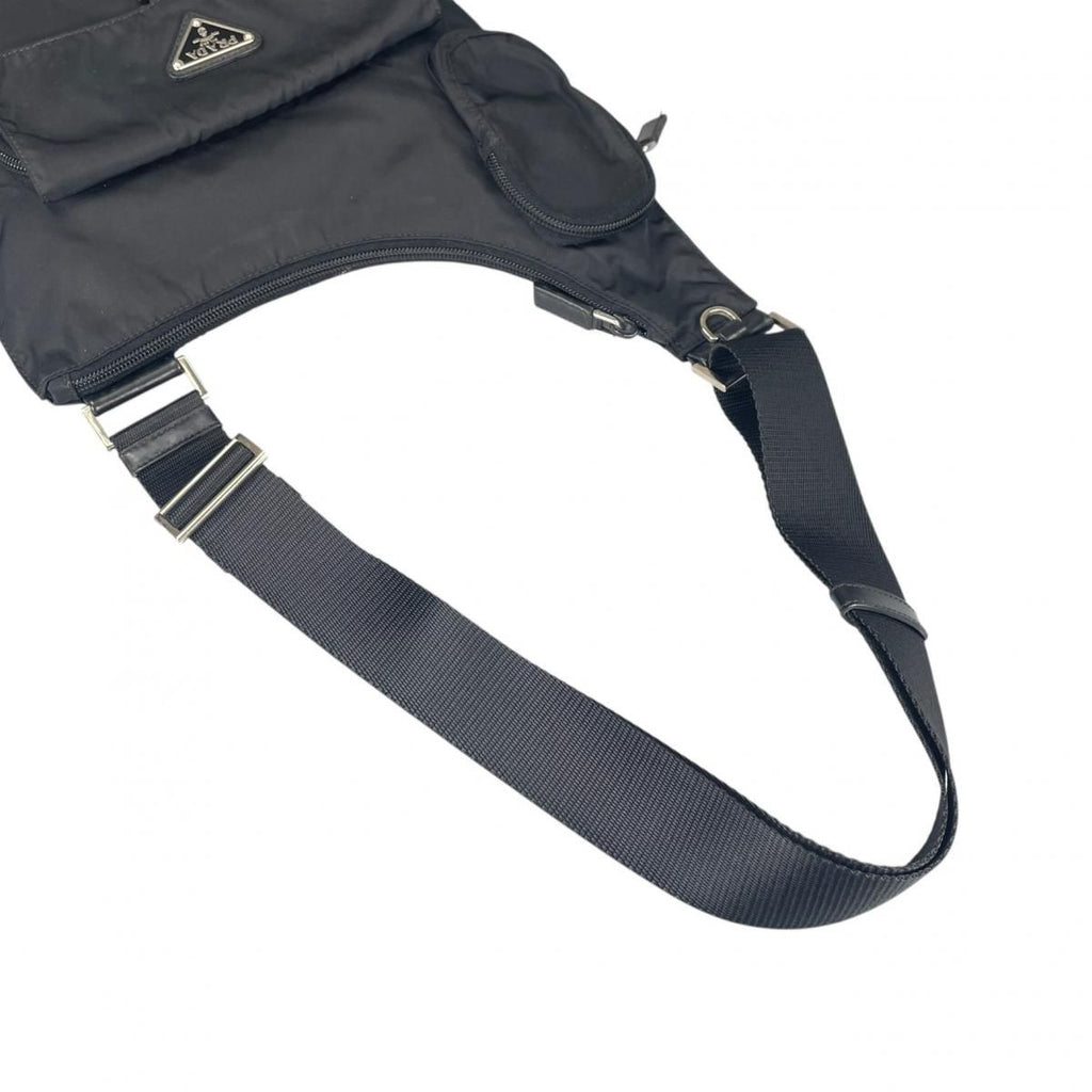 Prada Re-Nylon Crossbody Back Triangle Logo Shoulder Bag Black — view 9