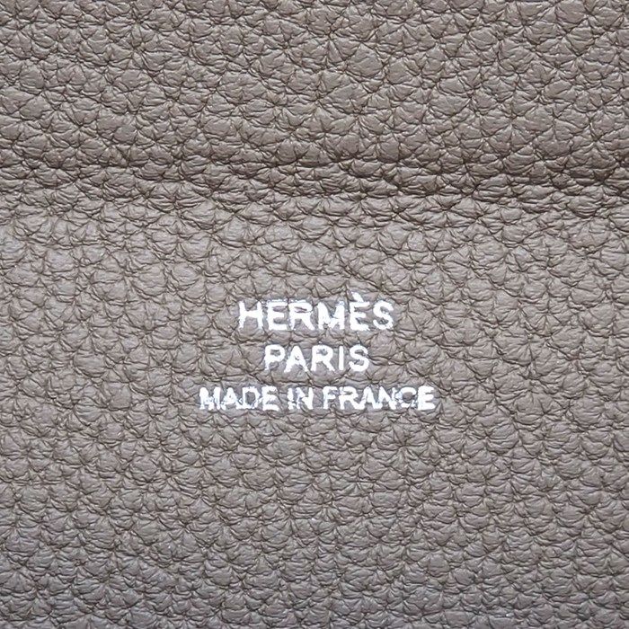 Hermes Shoulder Bag Vidopoche Etoupe Togo Silver — view 7