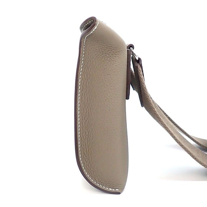 Hermes Shoulder Bag Vidopoche Etoupe Togo Silver — view 3
