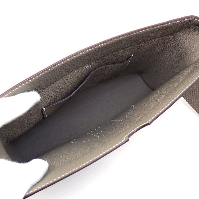 Hermes Shoulder Bag Vidopoche Etoupe Togo Silver — view 5
