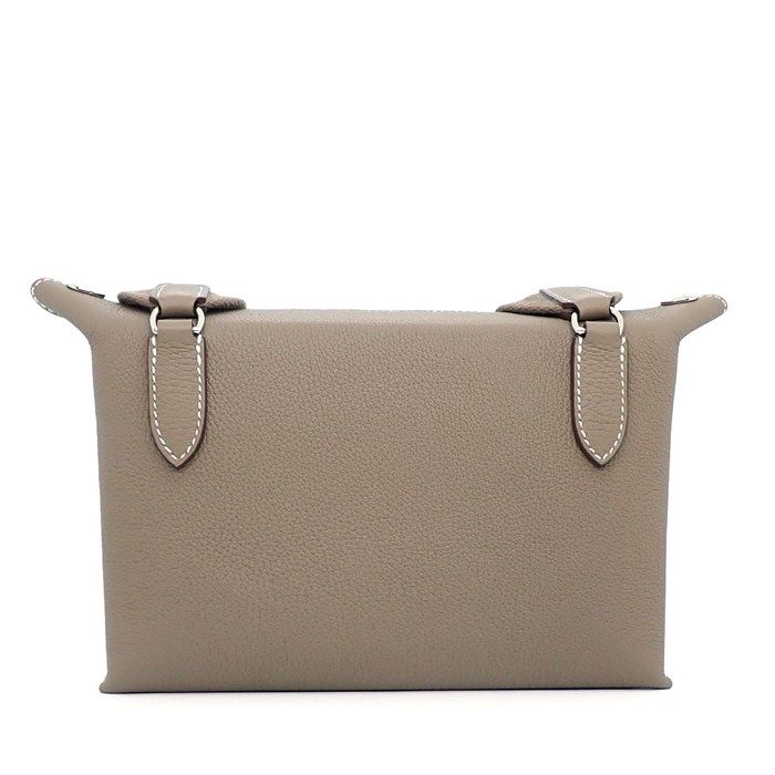 Hermes Shoulder Bag Vidopoche Etoupe Togo Silver — view 2