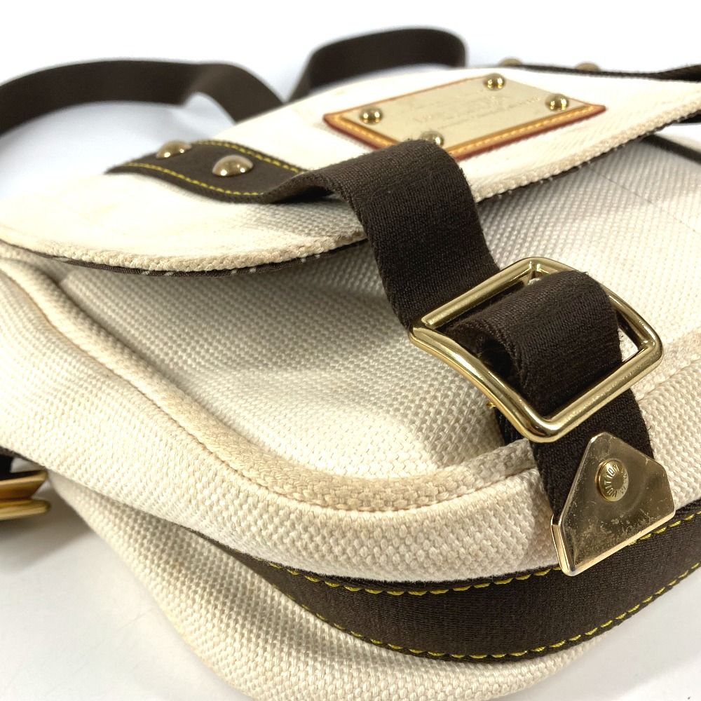 Louis Vuitton Shoulder Bag Antigua Besace PM Canvas Ecru White — view 6