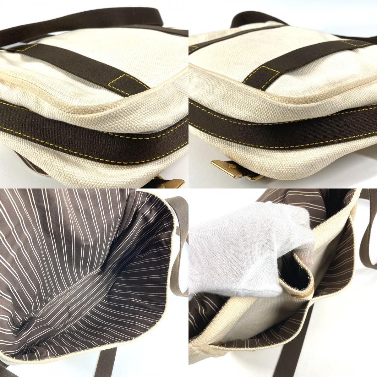 Louis Vuitton Shoulder Bag Antigua Besace PM Canvas Ecru White — view 7