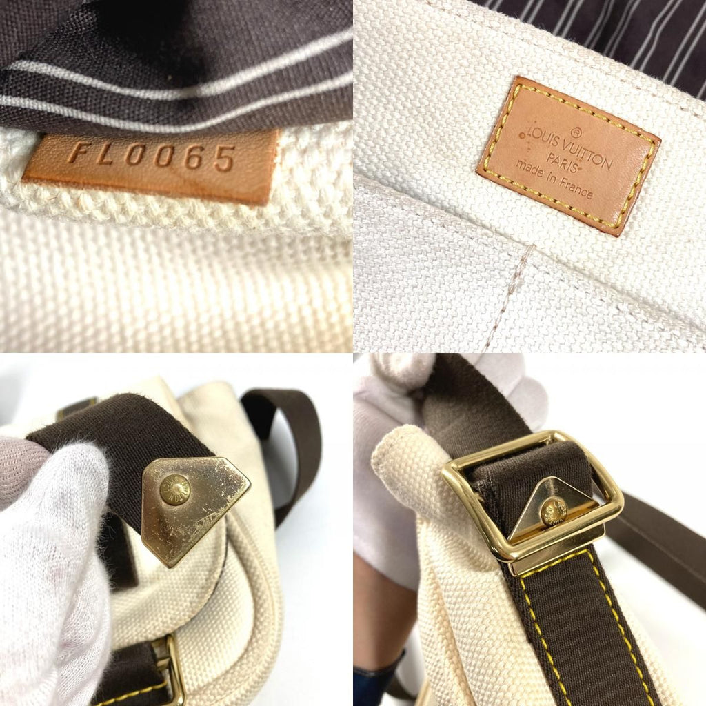 Louis Vuitton Shoulder Bag Antigua Besace PM Canvas Ecru White — view 8