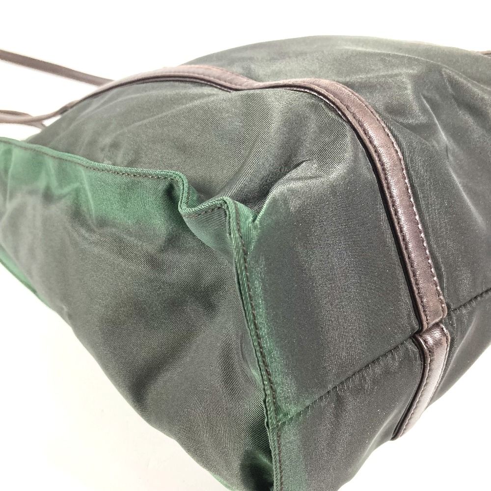 Prada Shoulder Bag Triangle Logo Nylon Khaki — view 7