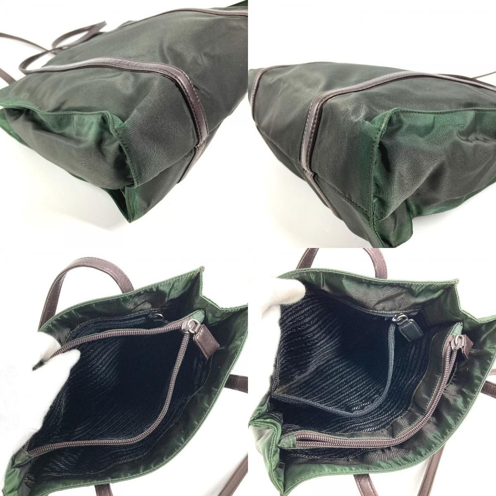 Prada Shoulder Bag Triangle Logo Nylon Khaki — view 8