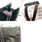 Prada Shoulder Bag Triangle Logo Nylon Khaki — view 9