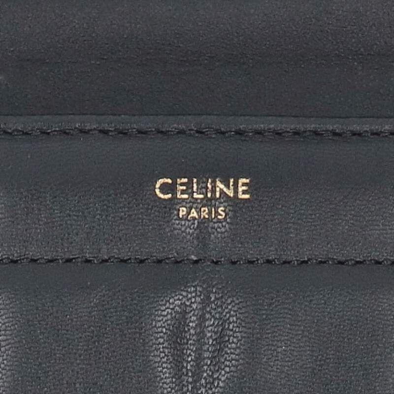 Celine Chain Strap Logo Leather Shoulder Bag — view 3