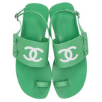 Chanel CC Logo Flat Sandals 37 — view 4