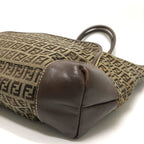 Fendi Shoulder Bag Zucchino Canvas Leather Beige — view 6
