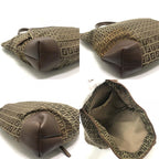Fendi Shoulder Bag Zucchino Canvas Leather Beige — view 7