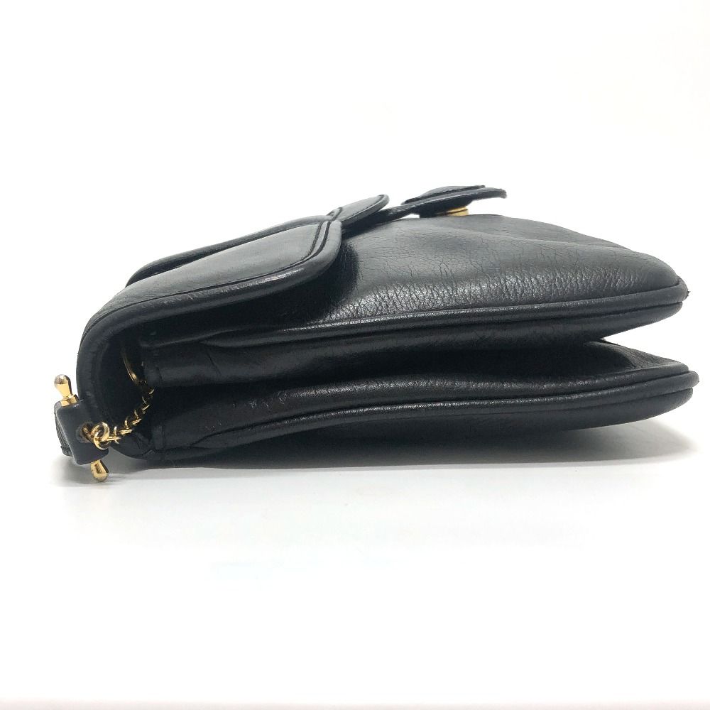 Celine Shoulder Bag Logo Leather Black — view 5