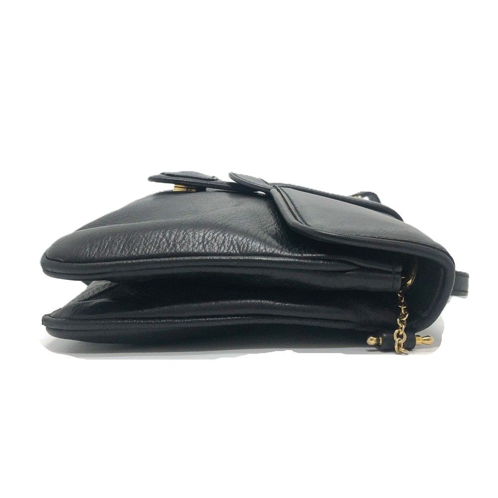 Celine Shoulder Bag Logo Leather Black — view 4