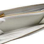 Bottega Veneta Wallet Cassette Zip Around Intrecciato White Gold — view 8