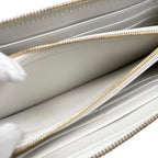 Bottega Veneta Wallet Cassette Zip Around Intrecciato White Gold — view 9