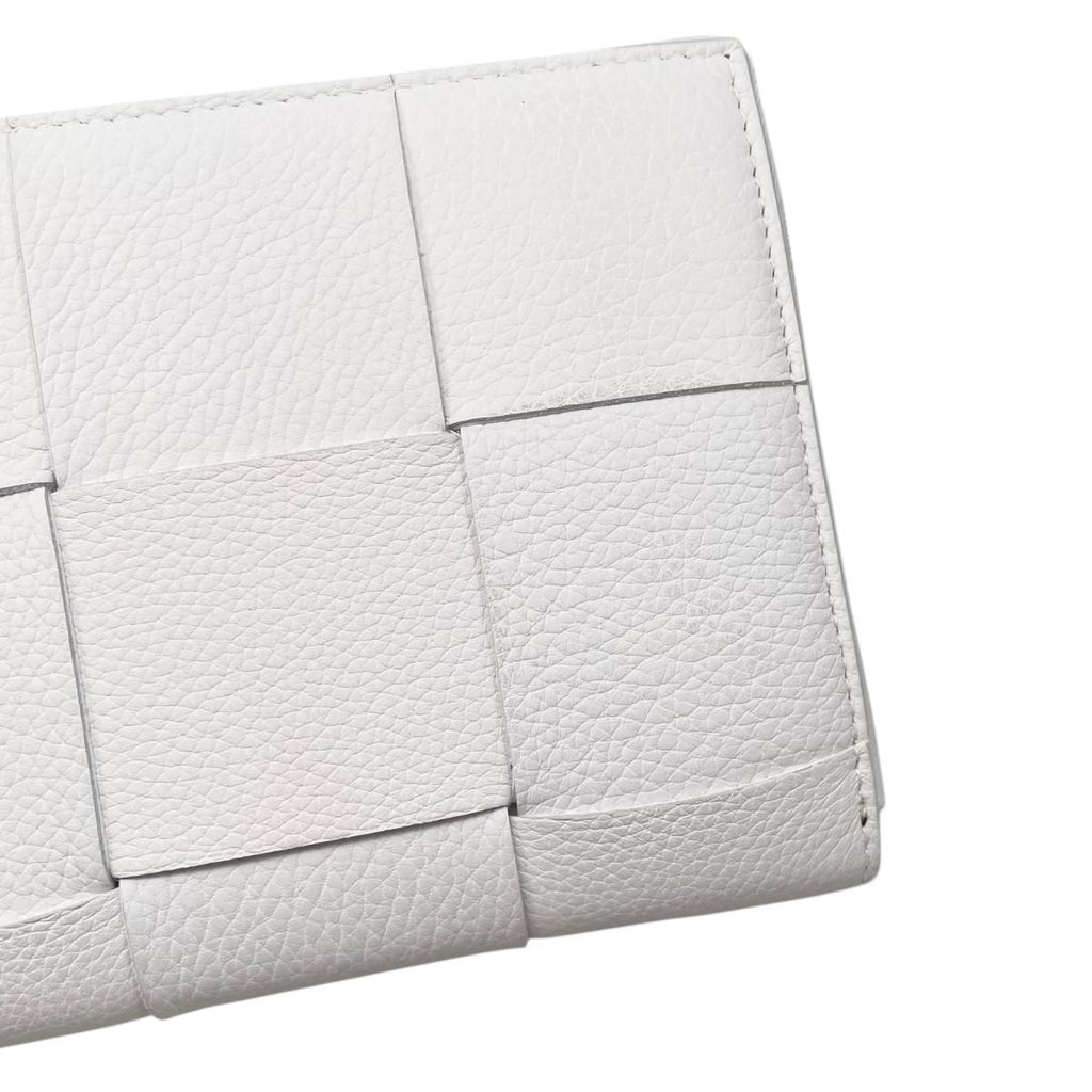 Bottega Veneta Wallet Cassette Zip Around Intrecciato White Gold — view 5