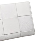 Bottega Veneta Wallet Cassette Zip Around Intrecciato White Gold — view 5