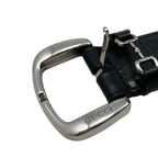 Gucci Belt Mini Horsebit Leather Black Silver — view 5