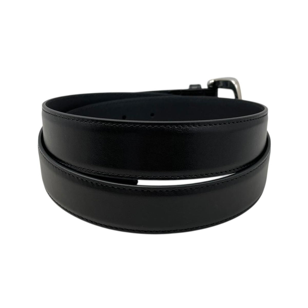 Gucci Belt Mini Horsebit Leather Black Silver — view 2