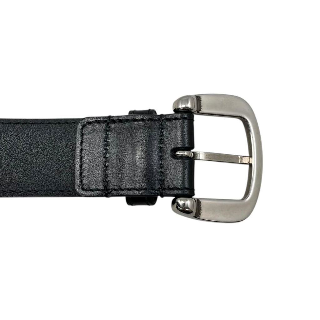 Gucci Belt Mini Horsebit Leather Black Silver — view 4