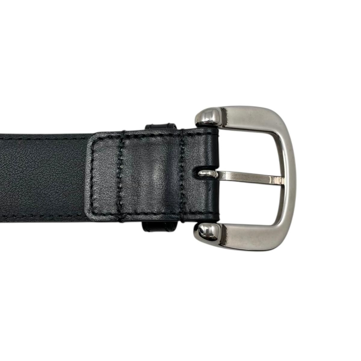 Gucci Belt Mini Horsebit Leather Black Silver — view 4
