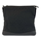 Gucci Black Silver GG Canvas Leather Shoulder Bag Pochette — view 2