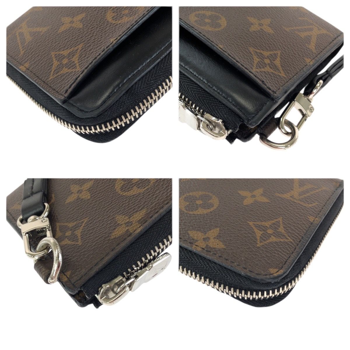 Louis Vuitton Monogram Macassar Zippy Dragonne Brown Black Silver Wallet — view 4