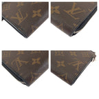 Louis Vuitton Monogram Macassar Zippy Dragonne Brown Black Silver Wallet — view 3