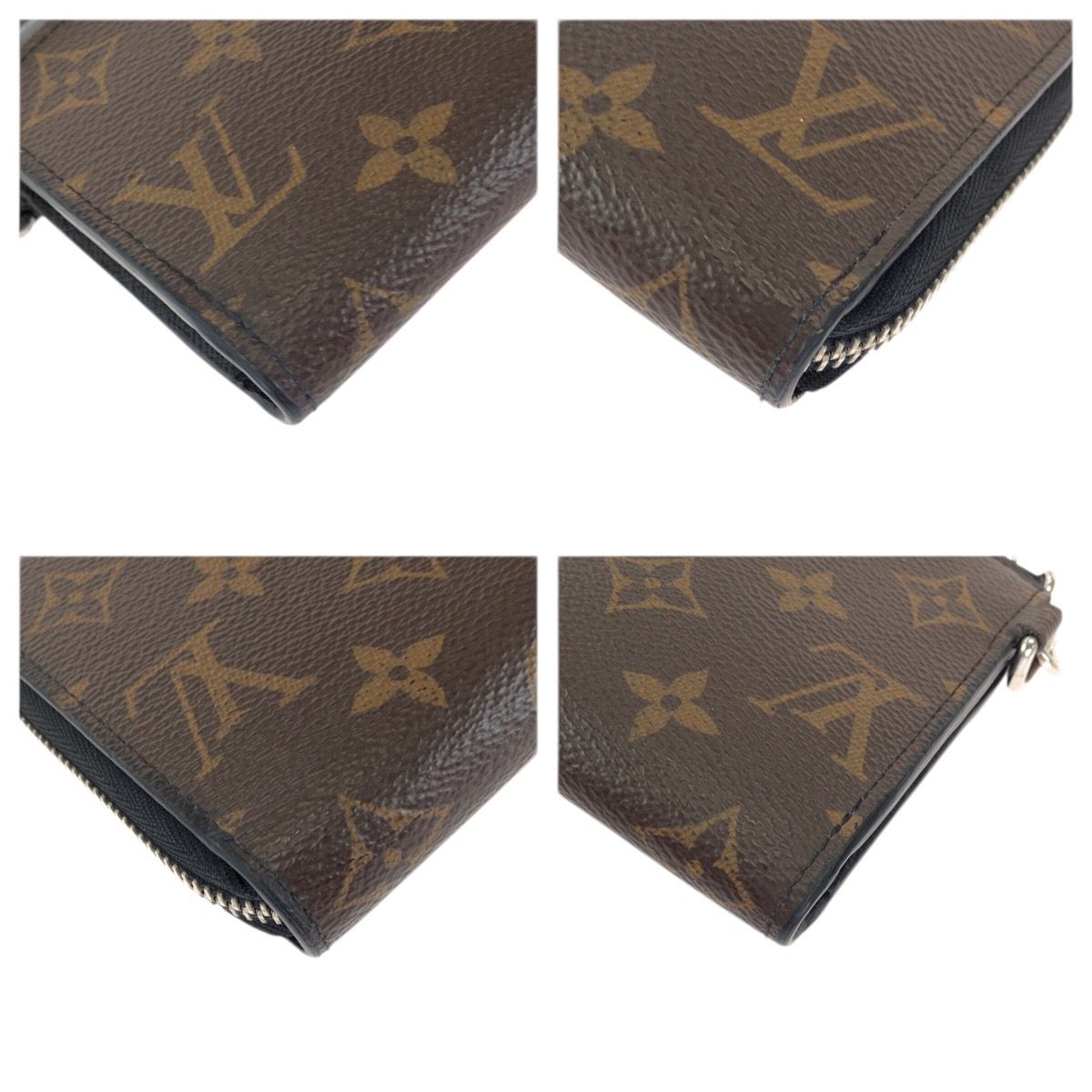 Louis Vuitton Monogram Macassar Zippy Dragonne Brown Black Silver Wallet — view 3