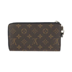 Louis Vuitton Monogram Macassar Zippy Dragonne Brown Black Silver Wallet — view 2