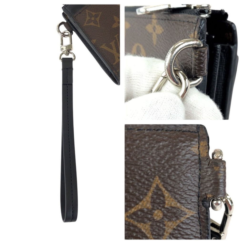 Louis Vuitton Monogram Macassar Zippy Dragonne Brown Black Silver Wallet — view 7