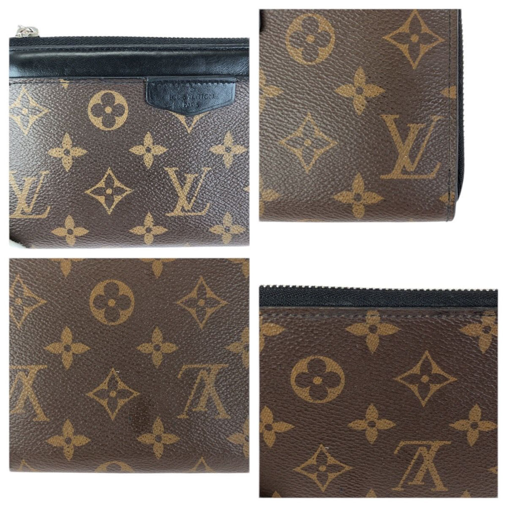 Louis Vuitton Monogram Macassar Zippy Dragonne Brown Black Silver Wallet — view 6