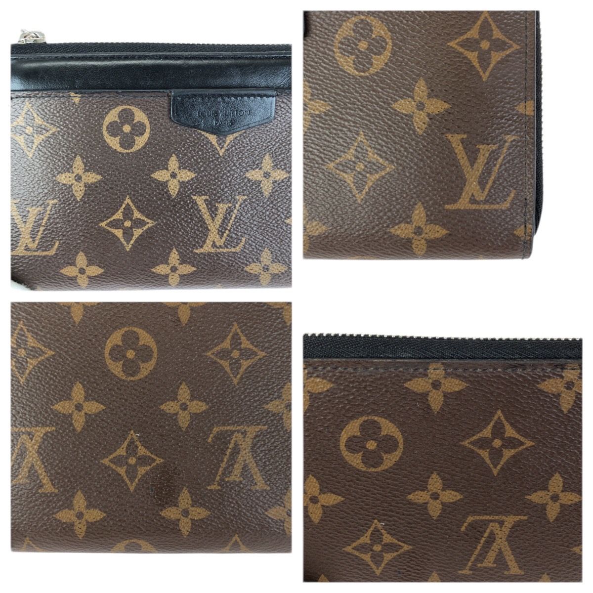 Louis Vuitton Monogram Macassar Zippy Dragonne Brown Black Silver Wallet — view 6