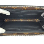Louis Vuitton Monogram Macassar Zippy Dragonne Brown Black Silver Wallet — view 8
